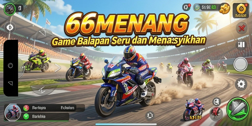 Tangkapan layar gameplay balapan yang mendebarkan di 66MENANG.