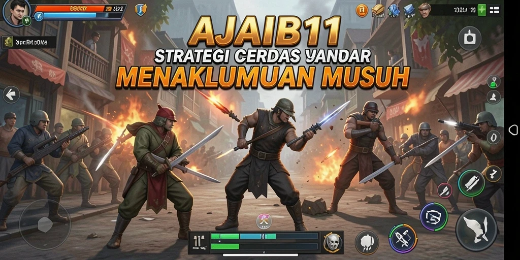 Tampilan gameplay AJAIB11 yang mendebarkan dengan strategi tempur yang intens.