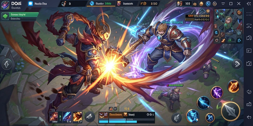 Tampilan aksi seru saat bermain D06 sebagai game MOBA.