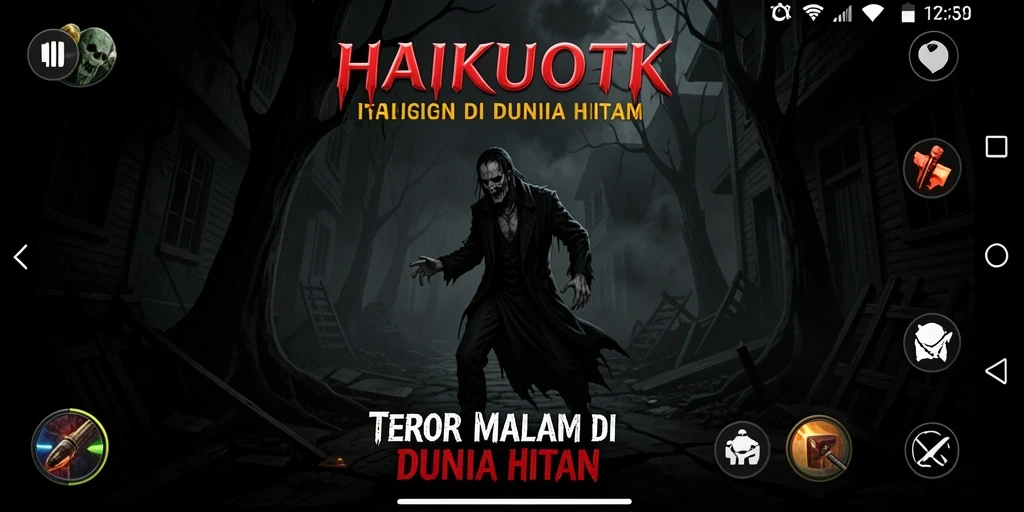 Tampilan gameplay yang menegangkan di HAIKUOTK dengan suasana Horror yang kental.