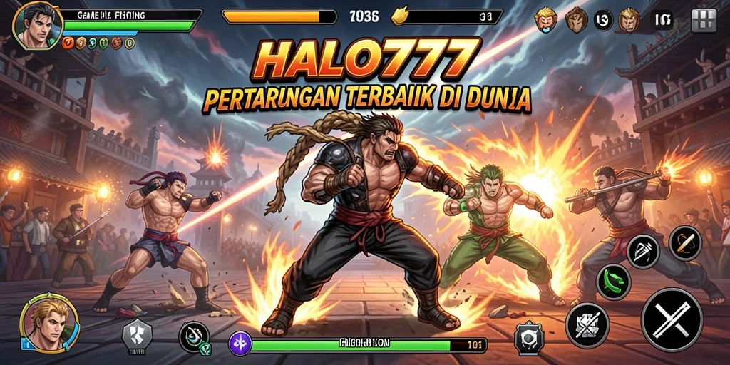 Tangkapan layar game HALO777 menampilkan aksi pertarungan yang spektakuler.