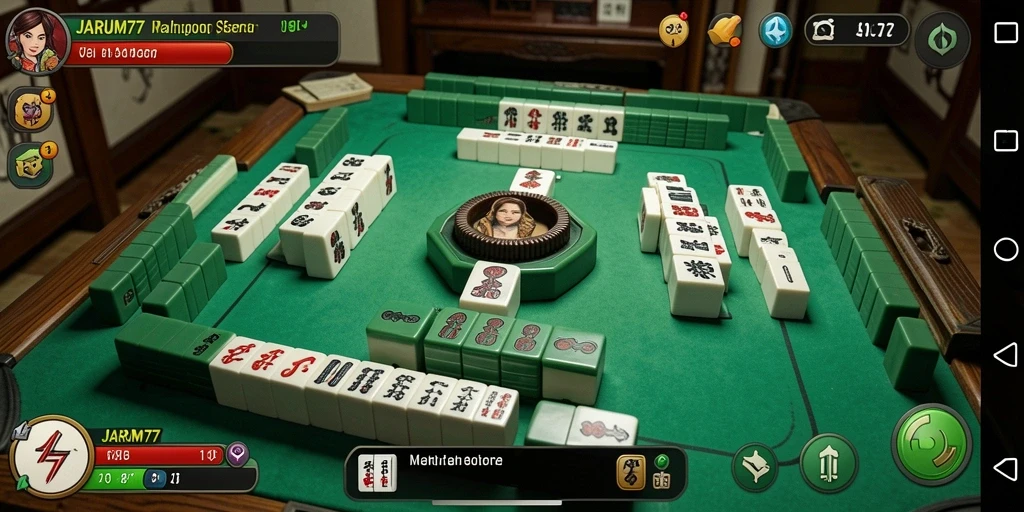 Tampilan menawan dari gameplay Mahjong di JARUM77.