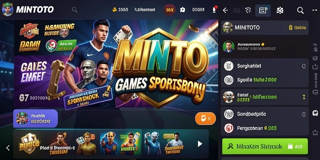 Screenshot utama MINTOTO menunjukkan tampilan antarmuka taruhan olahraga yang menarik.