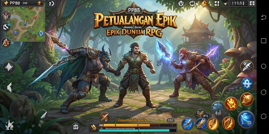 Tampilan gameplay epik dari PP88 yang menampilkan pertarungan RPG yang menegangkan.